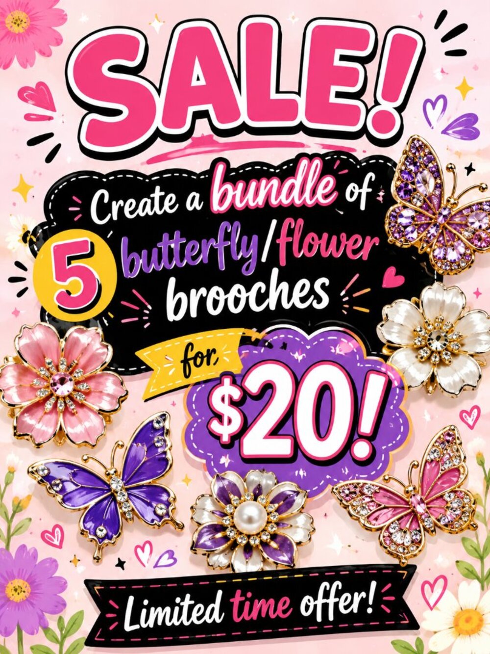 Butterfly/Flower Brooch Offer